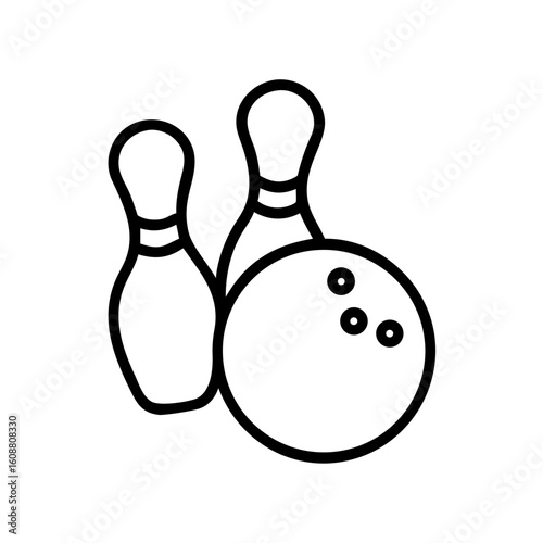Icon of a bowling ball and pins representing the sport