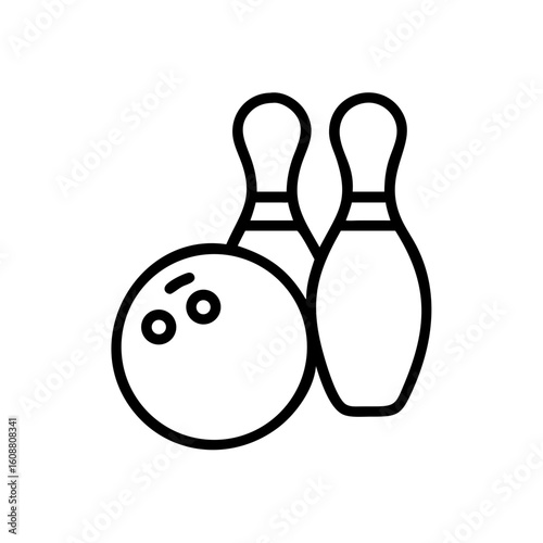Icon of a bowling ball and pins representing the sport
