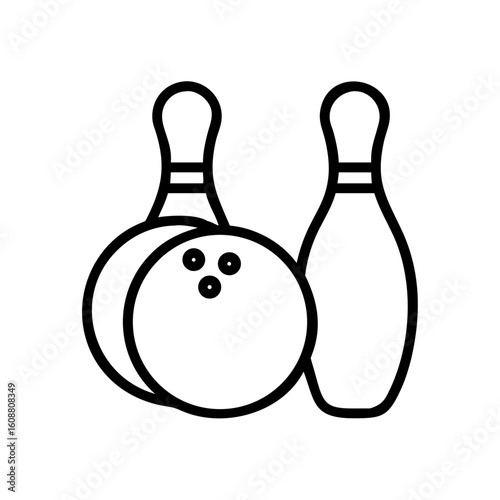 Icon of a bowling ball and pins representing the sport
