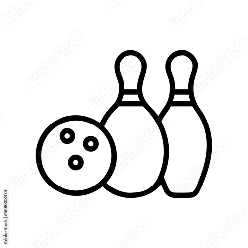 Icon of a bowling ball and pins representing the sport