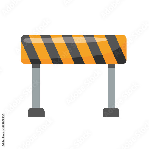 Construction barrier vector clip art for road work, safety fence, and warning sign design
