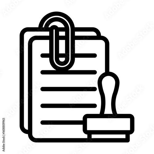 Regulatory Filing Vector Line Icon Design