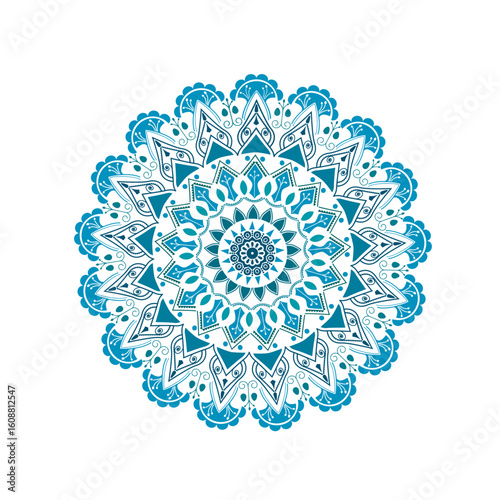 Blue Flower Mandalas. Vintage decorative elements