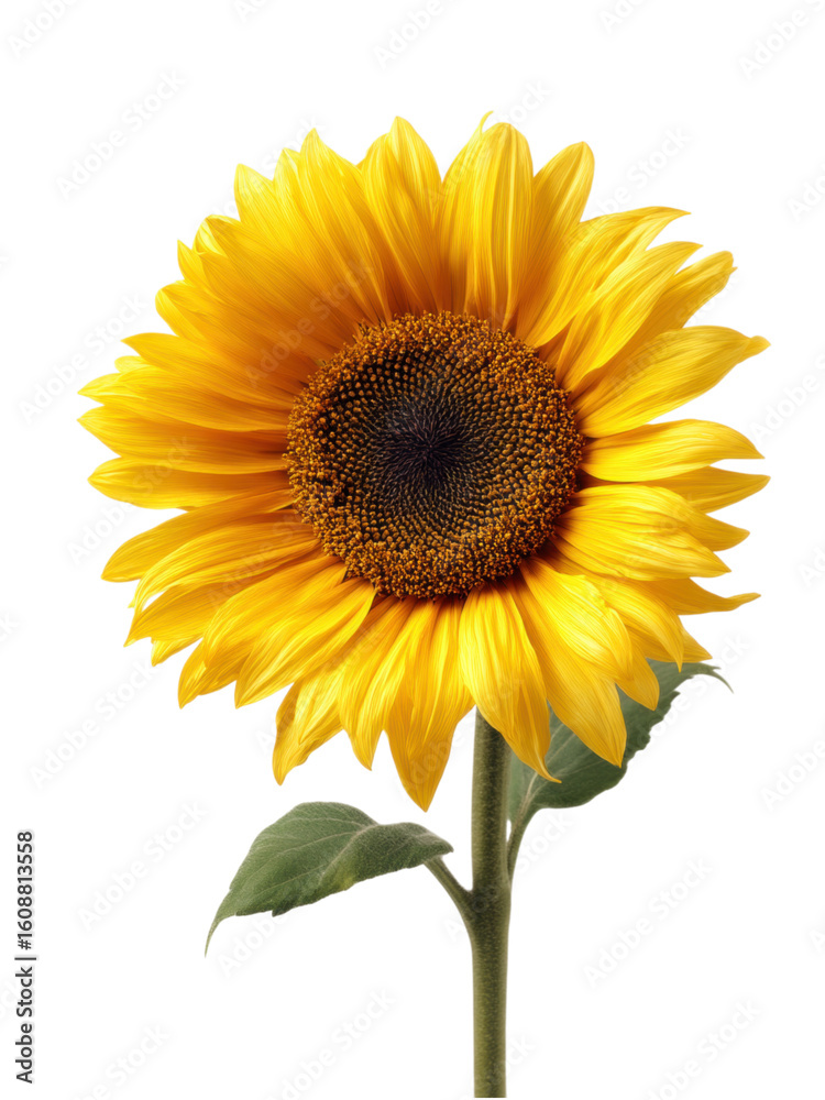 Obraz premium Bright Yellow Sunflower Against a Clean Background for Nature Lovers