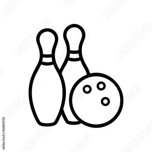 Icon of a bowling ball and pins representing the sport