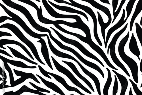 Wild animal print. Abstract zebra skin pattern vector.
