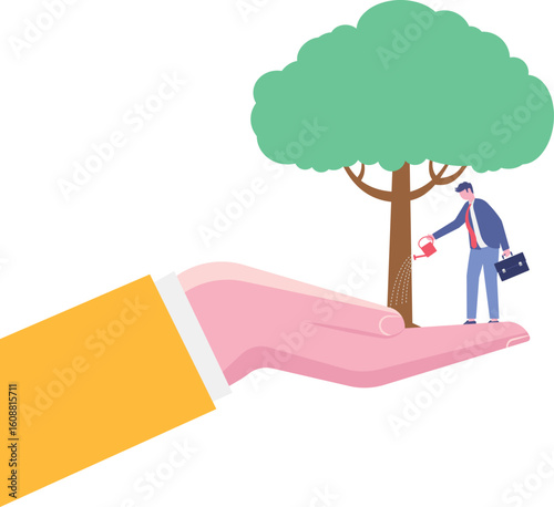 landscaping and growing plants. concept of ecology and environment.

