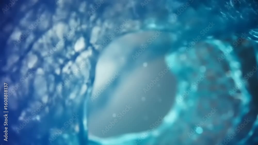 Intricate blue and teal abstract structure resembling cellular networks with soft light effects