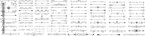 Elegant decorative dividers, ornate line separators, vintage flourish designs, whimsical borders, and charming embellishments vector
