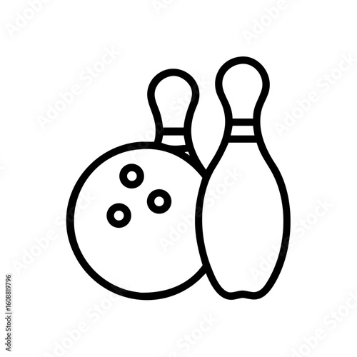 Icon of a bowling ball and pins representing the sport