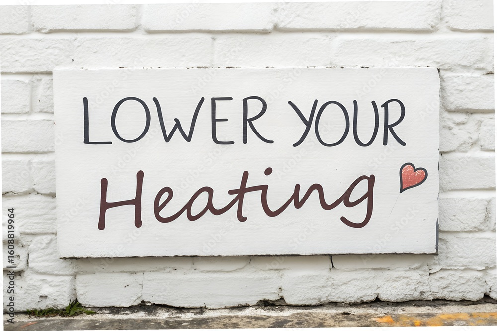 Obraz premium Lower your heating note
