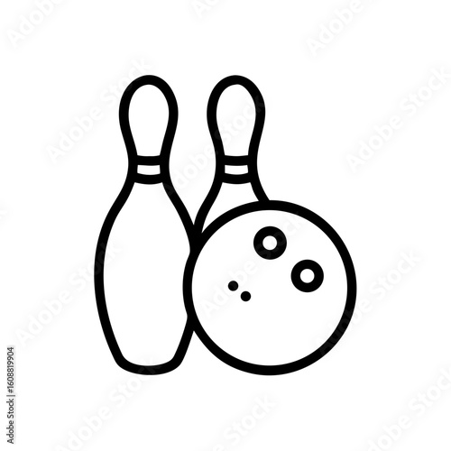 Icon of a bowling ball and pins representing the sport