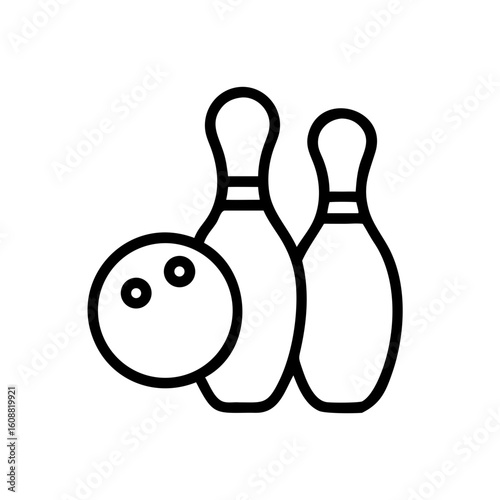 Icon of a bowling ball and pins representing the sport