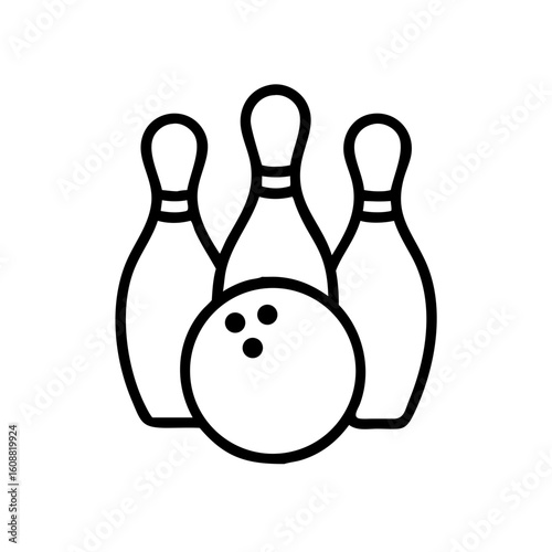 Icon of a bowling ball and pins representing the sport
