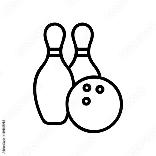 Icon of a bowling ball and pins representing the sport