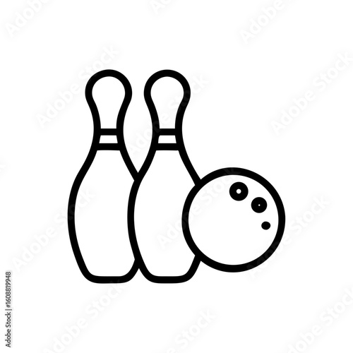 Icon of a bowling ball and pins representing the sport