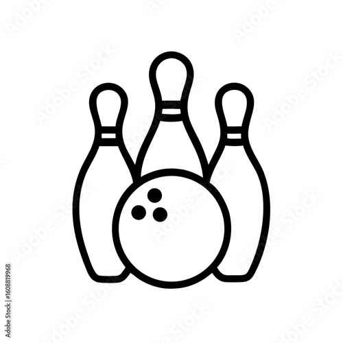 Icon of a bowling ball and pins representing the sport