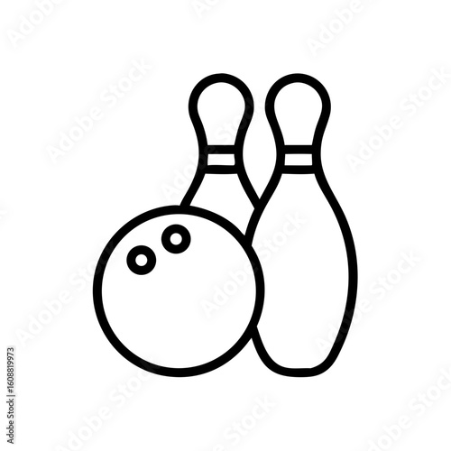Icon of a bowling ball and pins representing the sport