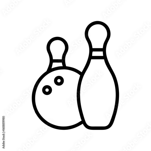 Icon of a bowling ball and pins representing the sport