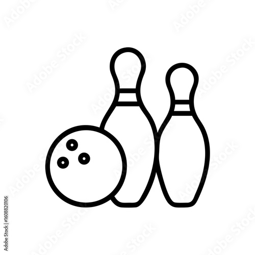 Icon of a bowling ball and pins representing the sport
