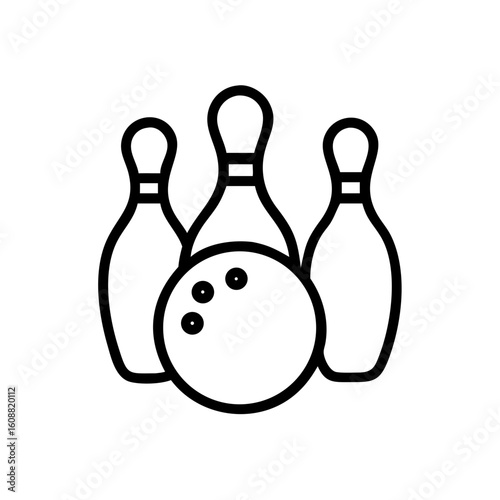 Icon of a bowling ball and pins representing the sport