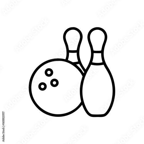 Icon of a bowling ball and pins representing the sport