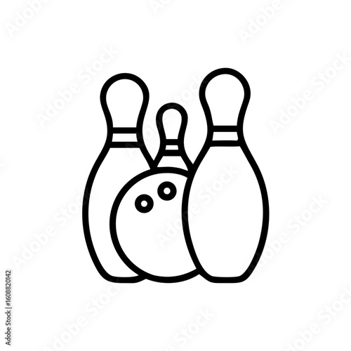 Icon of a bowling ball and pins representing the sport