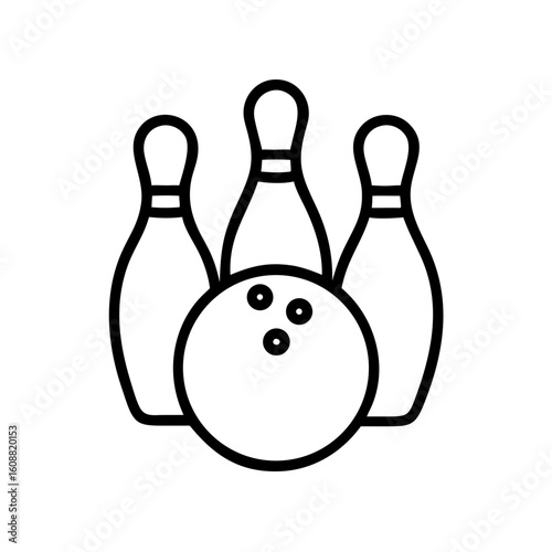 Icon of a bowling ball and pins representing the sport