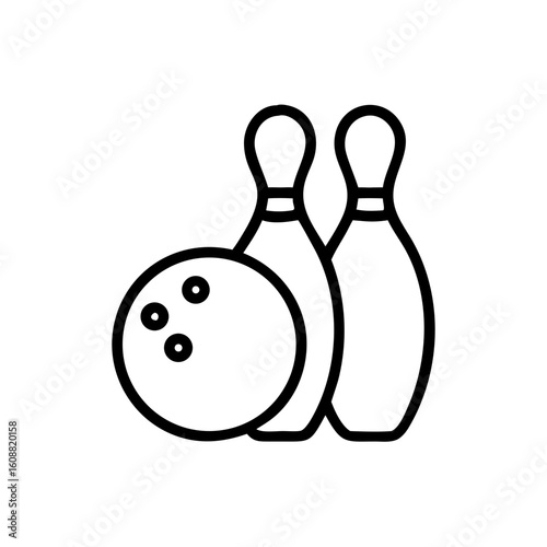 Icon of a bowling ball and pins representing the sport