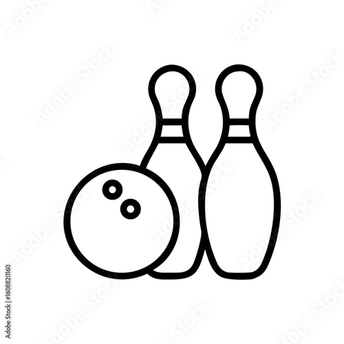 Icon of a bowling ball and pins representing the sport