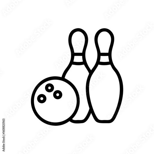 Icon of a bowling ball and pins representing the sport