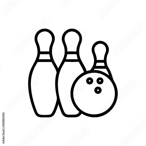 Icon of a bowling ball and pins representing the sport