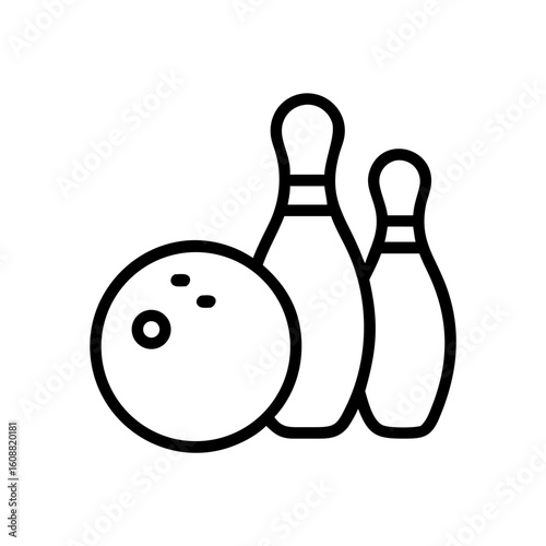 Icon of a bowling ball and pins representing the sport