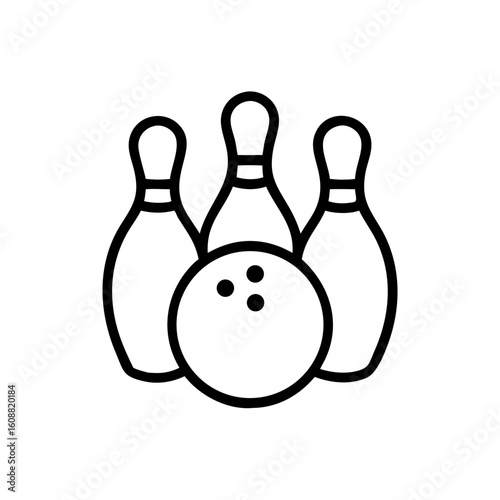 Icon of a bowling ball and pins representing the sport