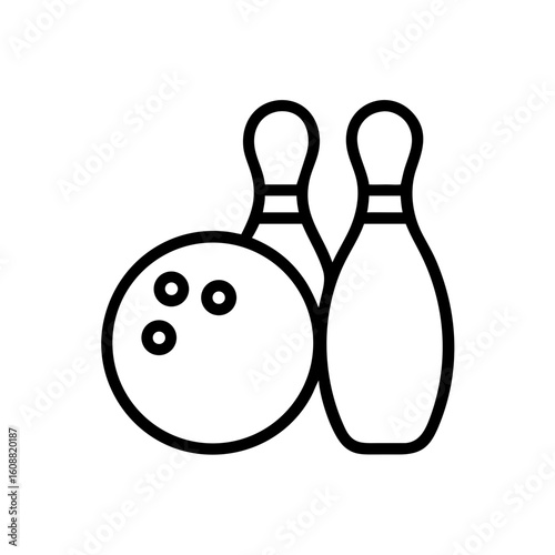 Icon of a bowling ball and pins representing the sport