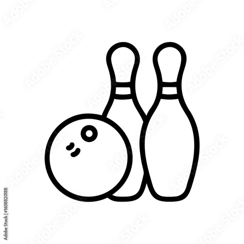 Icon of a bowling ball and pins representing the sport
