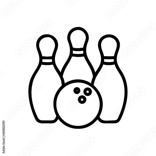 Icon of a bowling ball and pins representing the sport