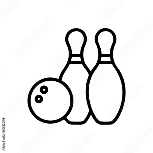 Icon of a bowling ball and pins representing the sport