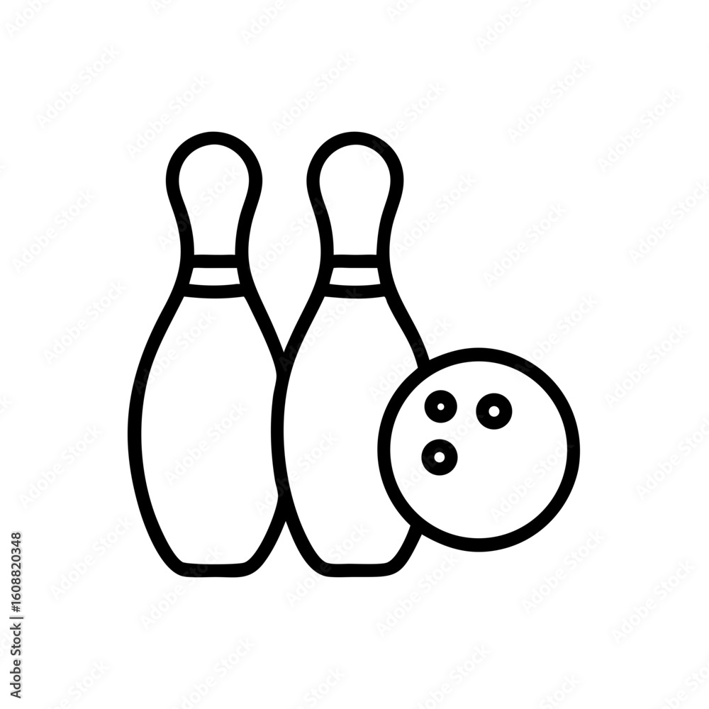 Fototapeta premium Icon of a bowling ball and pins representing the sport