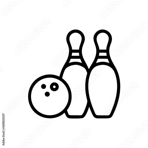 Icon of a bowling ball and pins representing the sport