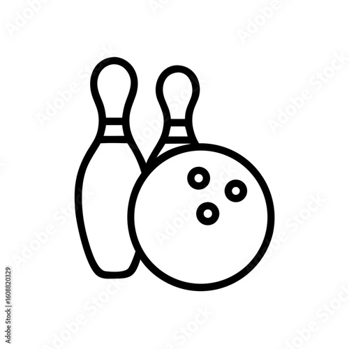 Icon of a bowling ball and pins representing the sport