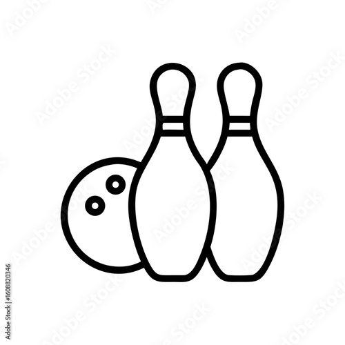 Icon of a bowling ball and pins representing the sport