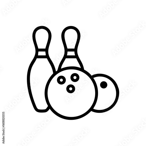 Icon of a bowling ball and pins representing the sport