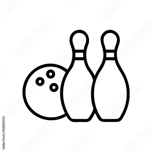Icon of a bowling ball and pins representing the sport