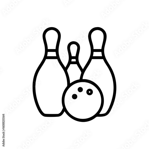 Icon of a bowling ball and pins representing the sport