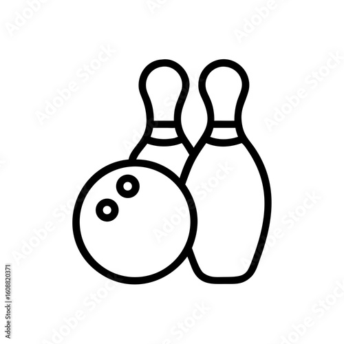 Icon of a bowling ball and pins representing the sport
