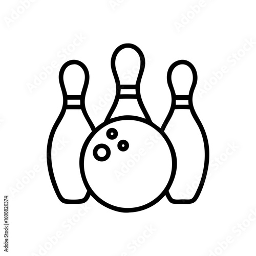 Icon of a bowling ball and pins representing the sport
