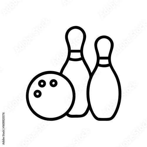 Icon of a bowling ball and pins representing the sport