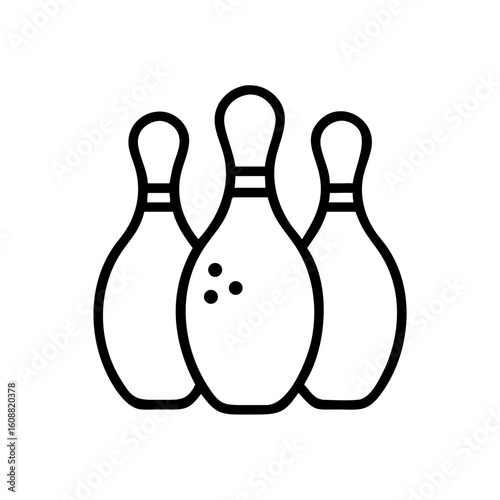 Icon of a bowling ball and pins representing the sport