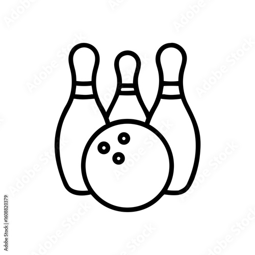 Icon of a bowling ball and pins representing the sport